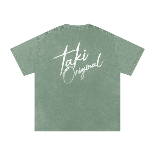 Stock Logo Snow Washed Oversized Cotton T-Shirt