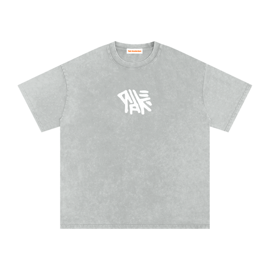 Stock Logo Snow Washed Oversized Cotton T-Shirt