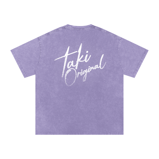 Stock Logo Snow Washed Oversized Cotton T-Shirt