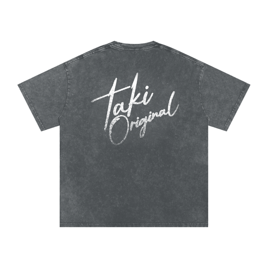 Stock Logo Snow Washed Oversized Cotton T-Shirt