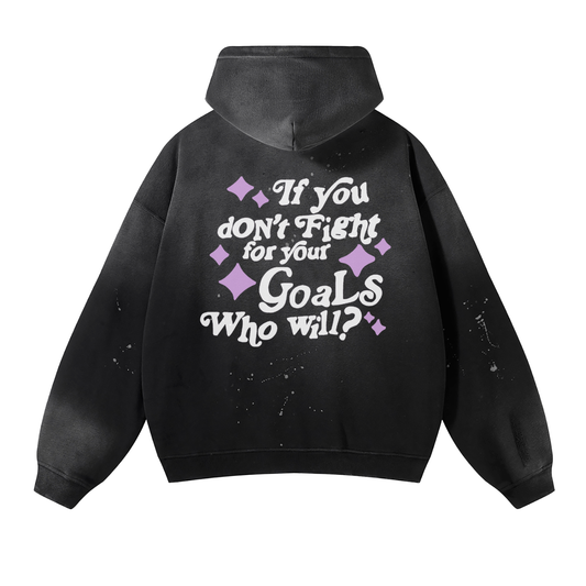 Goals Washed Frayed Fleece Hoodie