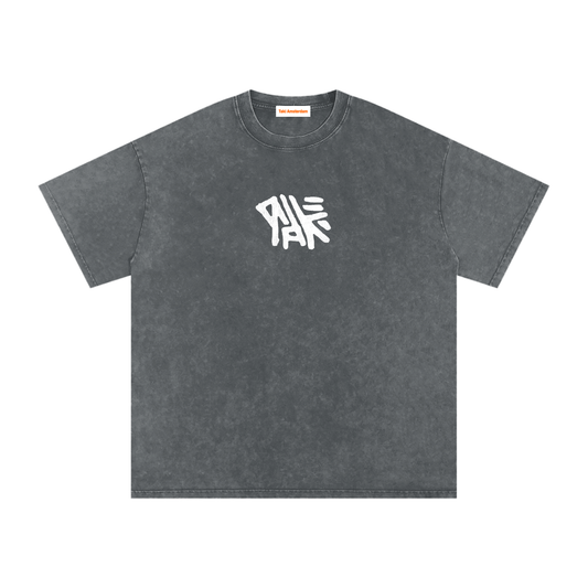 Stock Logo Snow Washed Oversized Cotton T-Shirt