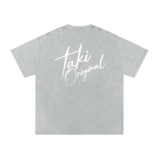 Stock Logo Snow Washed Oversized Cotton T-Shirt
